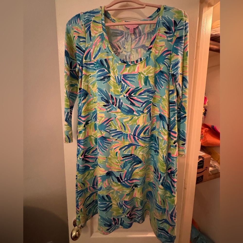 Lilly Pulitzer Tropical Leaf Long Sleeve Dress